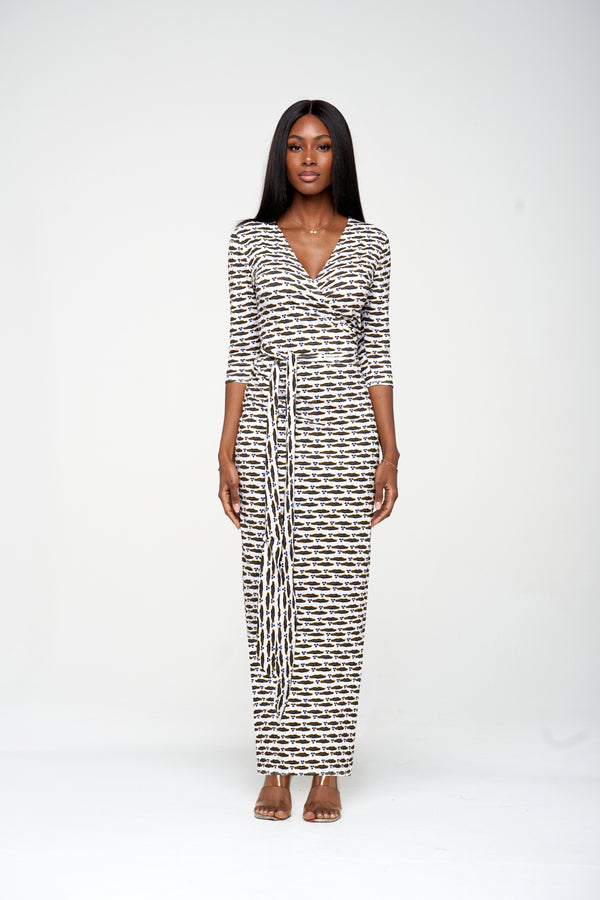 Robe portefeuille longue - Secret d'Ivoire